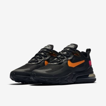 Nike Air Max 270 React - Férfi Utcai Cipő - Fekete/Piros/Világos Szürke/Narancssárga